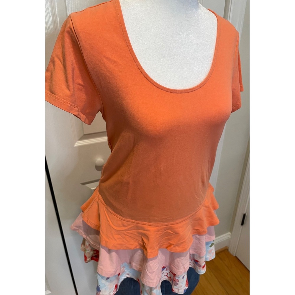 Matilda Jane Womens Tunic Top Size S Ruffles Floral Twee Peplum Dainty Feminine - Picture 2 of 10